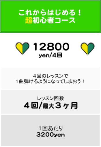 初心者コース料金 初心者コース料金表2